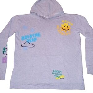 Crayola x Kohls Hoodie Womens XL Gray Graphic Positive Affirmations
